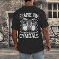 Praise Him With Loud Cymbals Psalm 150-5 Vintage Drum Kit Men's Back Print T-Shirt Praise Him With Loud Cymbals Psalm 150-5 Vintage Drum Kit Men's Back Print T-Shirt