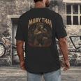 Retro Nak Muay Muay Thai Fighter Thai Boxing Gym Bear Men's Back Print T-Shirt