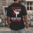 Rock Paper Scissors Head Kick I Win Muay Thai Men's Back Print T-Shirt