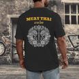 Sak Yant Muay Thai Art Tattoo Twin Tiger Kickboxing Thailand Men's Back Print T-Shirt Sak Yant Muay Thai Art Tattoo Twin Tiger Kickboxing Thailand Men's Back Print T-Shirt
