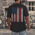 USA Flag Drumsticks Drum Kit Men's Back Print T-Shirt