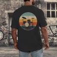 Vintage Drum Kit Silhouette Retro Music Men's Back Print T-Shirt Vintage Drum Kit Silhouette Retro Music Men's Back Print T-Shirt