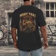 Vintage Muay Thai Flag Thailand Thai Boxing Fighter Men's Back Print T-Shirt