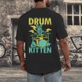 Women's Cute Drummer Cat Drum Kitten Men's Back Print T-Shirt