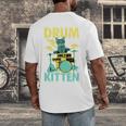 Cute Drummer Cat Drum Kitten Men's Back Print T-Shirt Cute Drummer Cat Drum Kitten Men's Back Print T-Shirt