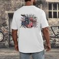 Drum Kit With American Flag Graphic For Musicians Men's Back Print T-Shirt Drum Kit With American Flag Graphic For Musicians Men's Back Print T-Shirt
