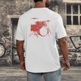 Drum Kit Drummer Band Musical Instrument Rock Music Men's Back Print T-Shirt Drum Kit Drummer Band Musical Instrument Rock Music Men's Back Print T-Shirt