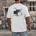 Drum Kit Drummer Band Musical Instrument Rock Music Raglan Baseball Tee Men's Back Print T-Shirt Drum Kit Drummer Band Musical Instrument Rock Music Raglan Baseball Tee Men's Back Print T-Shirt