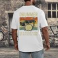 Drummer Better Timing Retro Vintage Sunset Drum Kit Graphic Men's Back Print T-Shirt