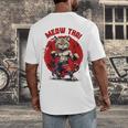 Meow Thai Funny Muay Thai And Cats Lover Men's Back Print T-Shirt
