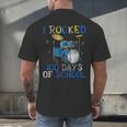 100th Day Of SchoolShirt Happy 100 Days Drum Kit Music Men's Back Print T-Shirt