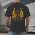 Awesome Orange Double Tiger Muay Thai Sak Yant Men's Back Print T-Shirt