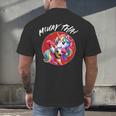 Cute Thai Boxing And Muay Thai Unicorn Men's Back Print T-Shirt Cute Thai Boxing And Muay Thai Unicorn Men's Back Print T-Shirt