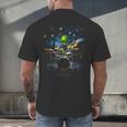 Drum Kit Percussionist Drummer Van Gogh Alien Playing Drums Men's Back Print T-Shirt