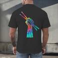 Drummer Drum Kit Tie Dye Hippie Drummer Men's Back Print T-Shirt Drummer Drum Kit Tie Dye Hippie Drummer Men's Back Print T-Shirt