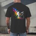 Drummer Silhouette Drum Kit Splatter Art Men's Back Print T-Shirt Drummer Silhouette Drum Kit Splatter Art Men's Back Print T-Shirt