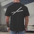 Drumsticks Drum Kit Men's Back Print T-Shirt Drumsticks Drum Kit Men's Back Print T-Shirt