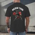 Meow Thai Muay Thai Boxing Cat Martial Arts MMA Boxer Men's Back Print T-Shirt Meow Thai Muay Thai Boxing Cat Martial Arts MMA Boxer Men's Back Print T-Shirt
