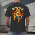 Meow Thai Muay Thai Cat Fighter Pun Dad Joke Men's Back Print T-Shirt
