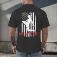 Muay Thai American Flag Fighter Patriotic Men's Back Print T-Shirt