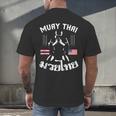 Muay Thai American Flag Martial Arts Thai Boxing Coach Men's Back Print T-Shirt