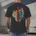 Muay Thai Thai Boxing Dragon Tiger Men's Back Print T-Shirt Muay Thai Thai Boxing Dragon Tiger Men's Back Print T-Shirt