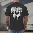 Muay Thai Fighter Boxing Martial Arts Men's Back Print T-Shirt
