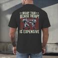 Muay Thai Fighter For Men Dad Boys Thai Kickboxing Fighting Men's Back Print T-Shirt