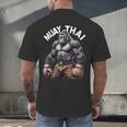 Muay Thai Gorilla Strength Power Fighter Men's Back Print T-Shirt Muay Thai Gorilla Strength Power Fighter Men's Back Print T-Shirt