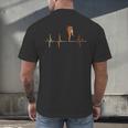 Muay Thai Heartbeat Vintage ECG Cardiogram Retro Men's Back Print T-Shirt