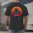 Retro Dog With Gloves Muay Thai Fighter Men's Back Print T-Shirt Retro Dog With Gloves Muay Thai Fighter Men's Back Print T-Shirt