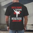 Rock Paper Scissors Head Kick I Win Muay Thai Men's Back Print T-Shirt