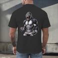 Strong Muay Thai Gorilla Thai Boxing And Fighting Men's Back Print T-Shirt