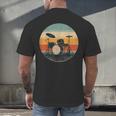 Vintage Drum Kit Silhouette Retro Music Men's Back Print T-Shirt Vintage Drum Kit Silhouette Retro Music Men's Back Print T-Shirt