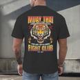 Vintage Muay Thai Twin Tiger Art Of 8 Limbs Men's Back Print T-Shirt Vintage Muay Thai Twin Tiger Art Of 8 Limbs Men's Back Print T-Shirt