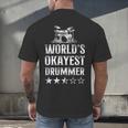 Vintage World'S Okayest Drummer Drum Kit Men's Back Print T-Shirt Vintage World'S Okayest Drummer Drum Kit Men's Back Print T-Shirt
