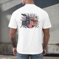 Drum Kit With American Flag Graphic For Musicians Men's Back Print T-Shirt Drum Kit With American Flag Graphic For Musicians Men's Back Print T-Shirt