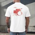 Drum Kit Drummer Band Musical Instrument Rock Music Men's Back Print T-Shirt Drum Kit Drummer Band Musical Instrument Rock Music Men's Back Print T-Shirt