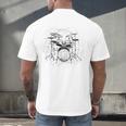 Drum Kit Premium Tri-Blend Men's Back Print T-Shirt