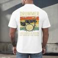 Drummer Better Timing Retro Vintage Sunset Drum Kit Graphic Men's Back Print T-Shirt