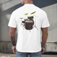 Drummer Drum Kit Premium Tri-Blend Men's Back Print T-Shirt Drummer Drum Kit Premium Tri-Blend Men's Back Print T-Shirt