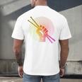 Drummer Drumsticks Fist Drum Kit Sweatshirt Men's Back Print T-Shirt Drummer Drumsticks Fist Drum Kit Sweatshirt Men's Back Print T-Shirt