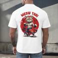 Meow Thai Funny Muay Thai And Cats Lover Men's Back Print T-Shirt