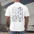 Muay Thai American Flag Camo Military Patriotic Men's Back Print T-Shirt