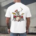 Skeleton Drummer Skull Drum Kit Halloween Men's Back Print T-Shirt Skeleton Drummer Skull Drum Kit Halloween Men's Back Print T-Shirt