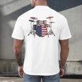 USA Patriotic Drum Kit American Flag Drum Set Men's Back Print T-Shirt USA Patriotic Drum Kit American Flag Drum Set Men's Back Print T-Shirt
