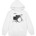 Drum Kit Drummer Band Musical Instrument Rock Music Raglan Baseball Tee Unisex Hoodie, trending gift