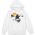 Kayaking Bear Retro Sunset Paddling Canoe Outdoor Adventure Unisex Hoodie, trending gift