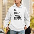 Eat Sleep Canoe Repeat Canoeing Outdoors Raglan Baseball Tee Unisex Hoodie