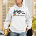 Peace Love Swim Tie Dye Swimmer Swimming Summer Trip Unisex Hoodie